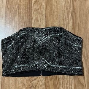 Kimchi Blue Black Beaded Bustier Top